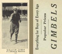 1916 Gimbels #88 William James Baseball Card