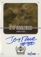 1999 Upper Deck Century Legends Epic Signatures #JRC Jerry Rice Gold Football Card