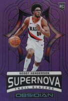 2023 Panini Obsidian Supernova #7 Scoot Henderson Electric Etch Purple Flood Basketball Card