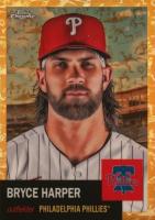 2022 Topps Chrome Platinum Anniversary #400 Bryce Harper Platinum Toile Cream/Gold Refractor Baseball Card