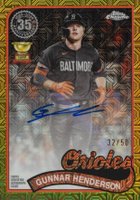 2024 Topps Silver Pack 1989 Chrome Promo #8 Gunnar Henderson Series 2-Autograph-Gold Refractor Baseball Card