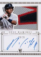 2014 Panini National Treasures Rookie Silhouette Signatures #32 Jose Ramirez Gold Baseball Card