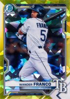 2021 Bowman Sapphire Edition Chrome Prospects #BCP57 Wander Franco Yellow Baseball Card