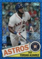 2020 Topps Silver Pack 1985 Chrome Promo #16 Yordan Alvarez Blue Refractor Baseball Card