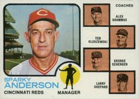 1973 Topps #296 Reds Manager/ Coaches Baseball Card