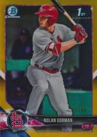 2018 Bowman Draft #BDC117 Nolan Gorman Chrome-Gold Refractor Baseball Card