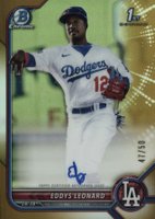 2022 Bowman Chrome Prospect Autographs #CPAEL Eddys Leonard Gold Refractor Baseball Card