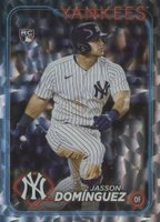 2024 Topps #60 Jasson Dominguez Silver Crackle Foil Board Baseball Card