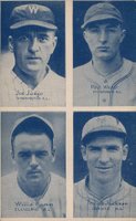 1929 Exhibits Postcard Back 4-on-1 # Joe Judge/Paul Waner/Willie Kamm/Travis Jackson Baseball Card