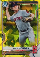 2021 Bowman Chrome Sapphire Edition Prospects #BCP195 Blaze Jordan Yellow Baseball Card