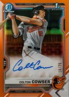 2021 Bowman Draft Chrome Draft Pick Autographs #CDACC Colton Cowser Orange Refractor Baseball Card