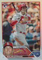 2023 Topps #16 Nolan Gorman Rainbow Foil Baseball Card