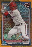 2024 Bowman Mega Box Chrome Prospects #23 Dylan Crews Gold Refractor Baseball Card