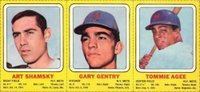 1970 Transogram Mets # Art Shamsky/Gary Gentry/Tommie Agee Hand Cut-Panel Baseball Card