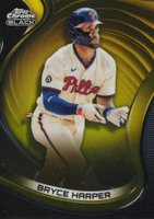 2022 Topps Chrome Black #67 Bryce Harper Gold Refractor Baseball Card