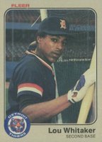1983 Fleer #348 Lou Whitaker Baseball Card