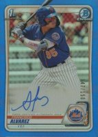 2020 Bowman Chrome Prospect Autographs #CPAFA Francisco Alvarez Blue Refractor Baseball Card