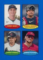2023 Topps Heritage 1974 Topps Baseball Stamps # Corbin Carroll/Dominic Fletcher/Gabriel Moreno/Tommy Henry Blue Baseball Card