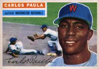 1956 Topps #4 Carlos Paula White Back Baseball Card