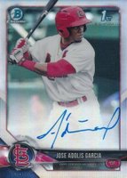 2018 Bowman Prospects Autographs Chrome #BW Jose Adolis Garcia Refractor Baseball Card