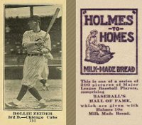 1916 Holmes for Homes Bread #198 Rollie Zeider Baseball Card