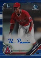 2019 Bowman Draft Chrome Draft Picks Autograph #CDAKP Kyren Paris Blue Refractor Baseball Card