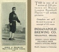 1916 Indianapolis Brewing #116 John J. McGraw Baseball Card