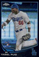 2013 Topps Chrome #138 Yasiel Puig Running-Black Refractor Baseball Card