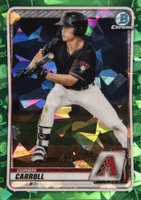2020 Bowman Draft Chrome Sapphire Edition #BD114 Corbin Carroll Green Baseball Card