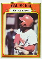 1972 Topps #292 Hal McRae In Action Baseball Card