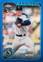 2024 Topps Chrome #172 Bryan Woo Blue Refractor Baseball Card
