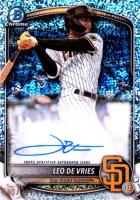 2025 Bowman Chrome Prospect Autographs #CPALD Leo de Vries Speckle Refractor Baseball Card