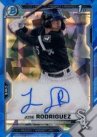 2021 Bowman Chrome Sapphire Edition Autographs #BSPAJRO Jose Rodriguez Baseball Card