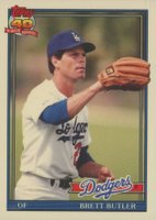 1991 Topps Traded Tiffany #15T Brett Butler Baseball Card