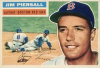 1956 Topps #143w Jim Piersall White Back Baseball Card