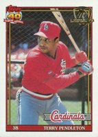 1991 Topps Desert Shield #485 Terry Pendleton Baseball Card