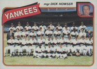 1980 Topps #424 Yankees Team Baseball Card