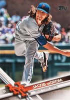 2017 Topps #155 Jacob DeGrom Pitching Baseball Card