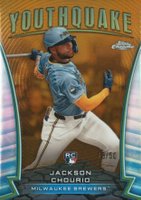 2024 Topps Chrome Youthquake #YQ61 Jackson Chourio Update-Gold Refractor Baseball Card