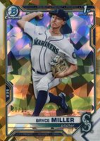 2021 Bowman Draft Chrome Sapphire Edition #BDC64 Bryce Miller Gold Baseball Card