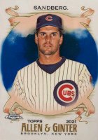 2021 Topps Allen & Ginter Chrome #49 Ryne Sandberg Blue Refractor Baseball Card