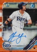 2019 Bowman Prospect Autographs Chrome #NL Nate Lowe Orange Refractor Baseball Card