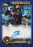2024 Topps Chrome Rookie Autographs #RAJC Jackson Chourio Purple Speckle Refractor Baseball Card