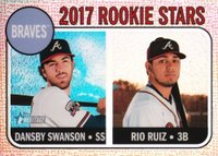 2017 Topps Heritage  #76 Dansby Swanson/Rio Ruiz Chrome-Refractor Baseball Card