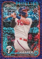 2024 Topps Chrome #62 Bryce Harper Purple Speckle Refractor Baseball Card