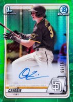 2020 Bowman Draft Chrome Draft Picks Autographs #CDAOC Owen Caissie Green Refractor Baseball Card