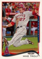 2014 Topps #1 Mike Trout No Sparkle on Cleat Baseball Card