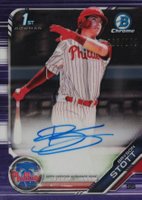 2019 Bowman Draft Chrome Draft Picks Autograph #CDABS Bryson Stott Purple Refractor Baseball Card