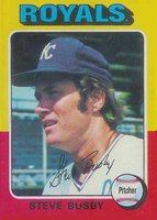 1975 Topps #120 Steve Busby Photo is Fran Healy Baseball Card