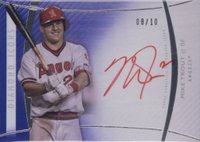 2017 Topps Diamond Icons Red Ink Signatures #MTR Mike Trout Purple Baseball Card
